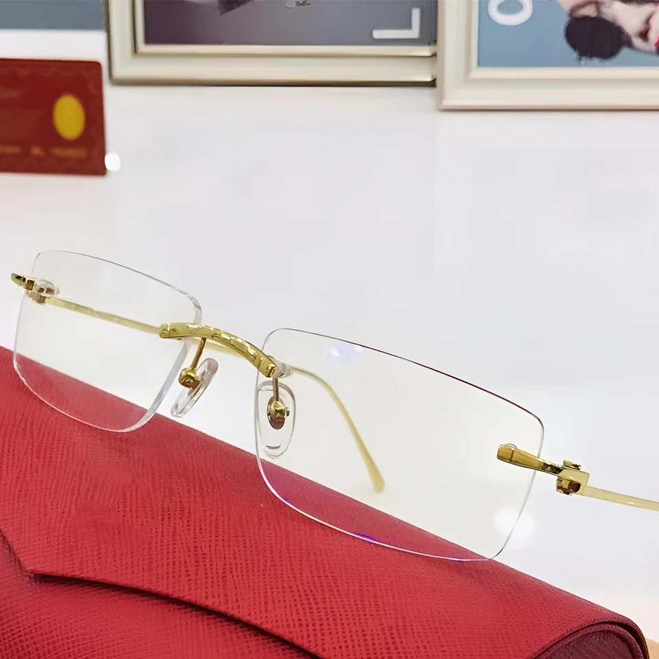 

2023 Luxury Brand Kajia Ultra Light Pure Titanium Frameless Ct0070o High Quality Prescription Glasses for Men and Women Business