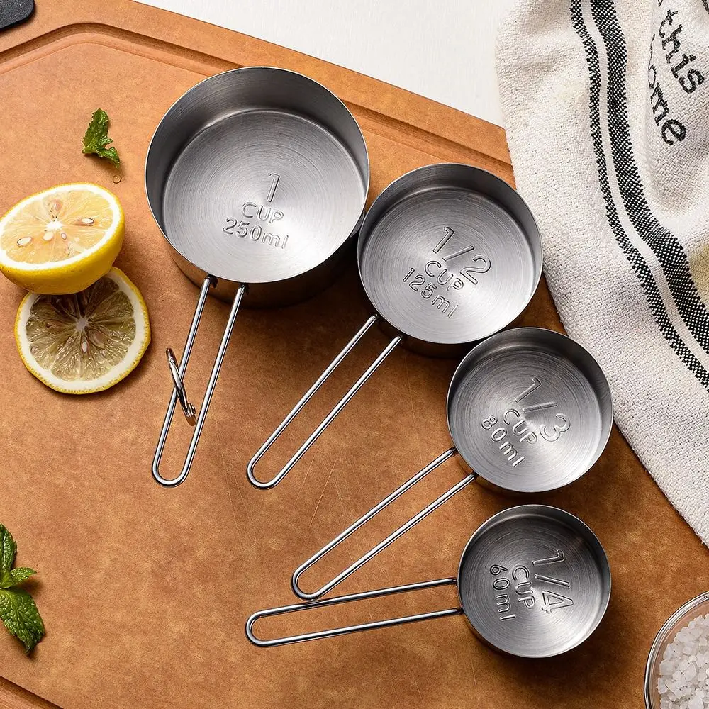 8Pcs Stainless Steel Measuring Cups and Spoons Set Accurate with Scale Nesting Cups Coffee Durability
8Pcs Stainless Steel Measuring Cups and Spoons Set Accurate with Scale Nesting Cups Coffee Durability