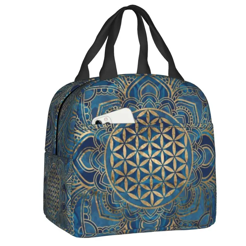 Custom Flower Of Life In Lotus Mandala Lunch Bag Women Buddhism Thermal Cooler Insulated Lunch Boxes for Student School
Custom Flower Of Life In Lotus Mandala Lunch Bag Women Buddhism Thermal Cooler Insulated Lunch Boxes for Student School