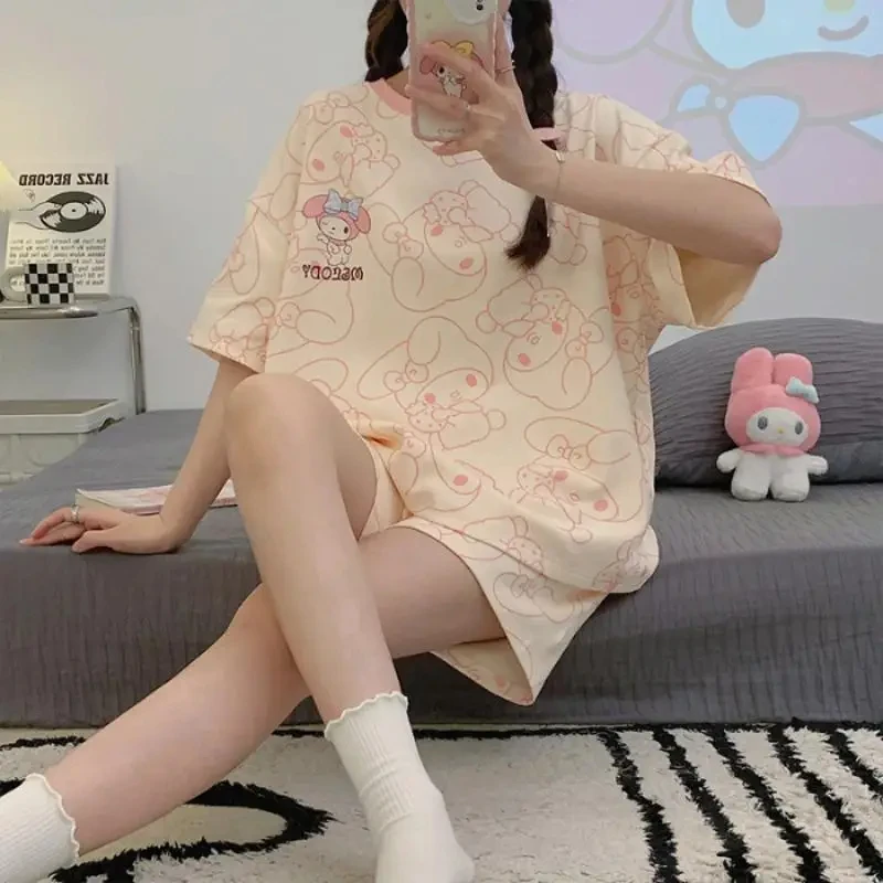 Kawaii Kuromi Pajamas Anime Sanrio My Melody Pochacco Cute Girl Cartoon Thin Short Sleeves Shorts Suit Student Tracksuit New
Kawaii Kuromi Pajamas Anime Sanrio My Melody Pochacco Cute Girl Cartoon Thin Short Sleeves Shorts Suit Student Tracksuit New
