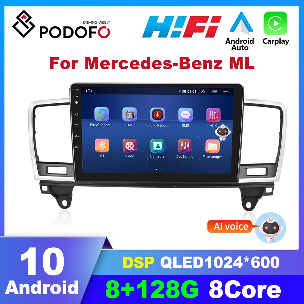Автомобильный мультимедийный видеоплеер Podofo, 2 Din, Android, для Mercedes Benz ML 2012-2015, Авторадио
Автомобильный мультимедийный видеоплеер Podofo, 2 Din, Android, для Mercedes Benz ML 2012-2015, Авторадио