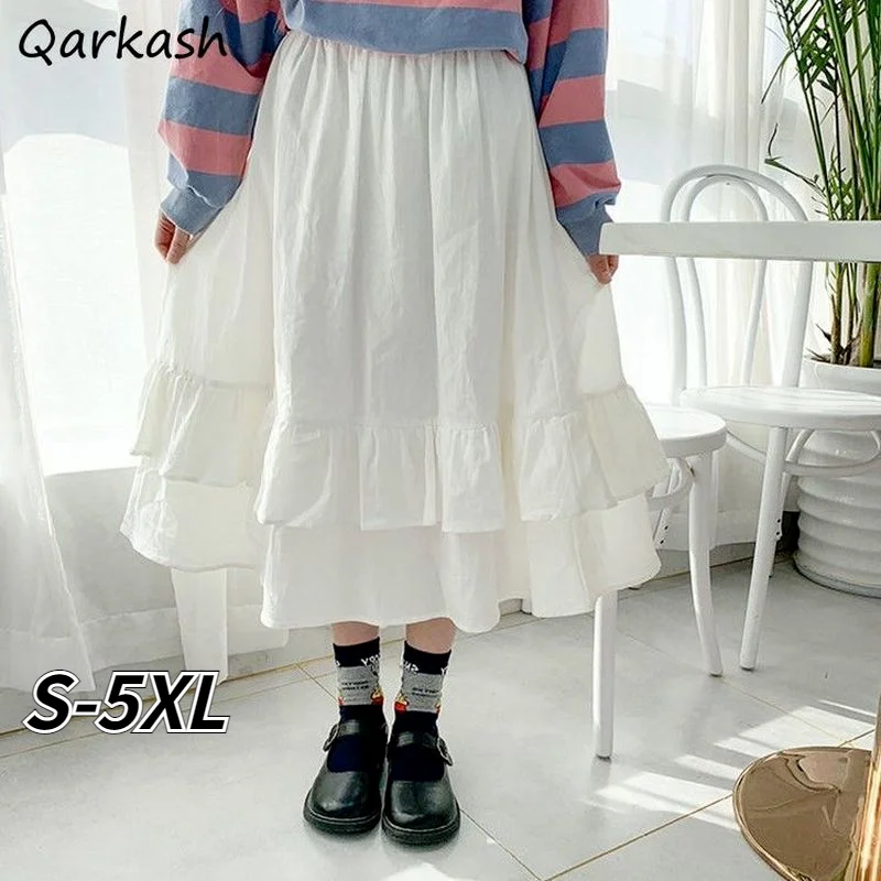Skirts Women Korean Sweet Style Ladies S-5XL Ruffles Design Chic Summer High Waist Ins Basic Streetwear Feminino Ulzzang Popular
Skirts Women Korean Sweet Style Ladies S-5XL Ruffles Design Chic Summer High Waist Ins Basic Streetwear Feminino Ulzzang Popular