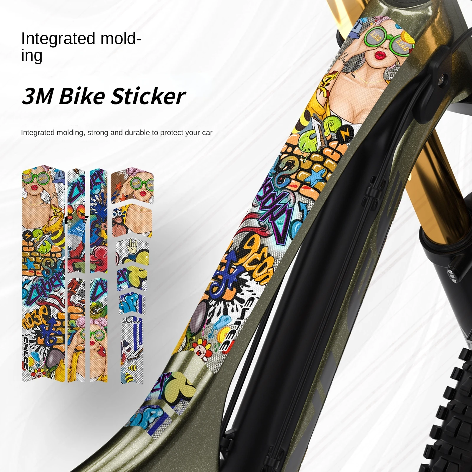 

3D Bicycle Protective Film 3M Mountainous Scratch-Resistant Protector Bicycle Sticker Frame Film Road BikeThickened PVC Sticker