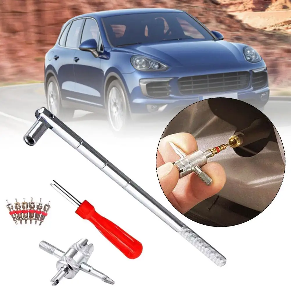 Tyre Valve Stem Removal Tool 6pcs Valve Cores, 4-Way Valve Tool, Tire Valve Core Remover Tool For Car Bike Bicycle Motorcycle
Tyre Valve Stem Removal Tool 6pcs Valve Cores, 4-Way Valve Tool, Tire Valve Core Remover Tool For Car Bike Bicycle Motorcycle