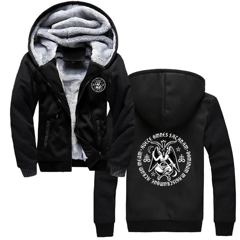 Men Hail Satan Baphomet With Satanic Crosses Hoodie Cotton Casual Gothic Demon Devil Winter Thicken Clothing Jacket
Men Hail Satan Baphomet With Satanic Crosses Hoodie Cotton Casual Gothic Demon Devil Winter Thicken Clothing Jacket