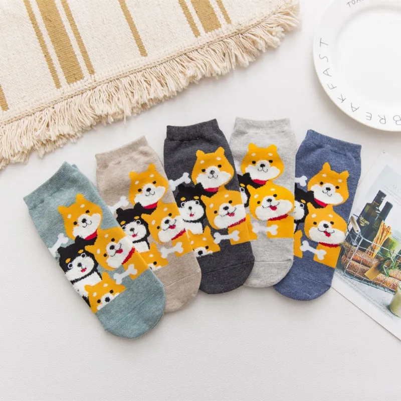 5 Pairs/Pack Women Ankle Socks Cartoon Dogs Shiba Inu Pattern Cute Funny Japanese Style Girls Gift
5 Pairs/Pack Women Ankle Socks Cartoon Dogs Shiba Inu Pattern Cute Funny Japanese Style Girls Gift