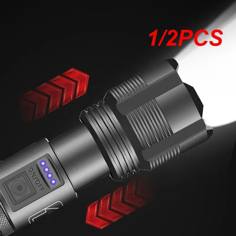 

1/2 шт. светодиодный фонарик с сердечником из алюминиевого сплава XHP70.2 XHP50.2 тактический охотничий Usb Перезаряжаемый масштабируемый фонарь 18650 AAA