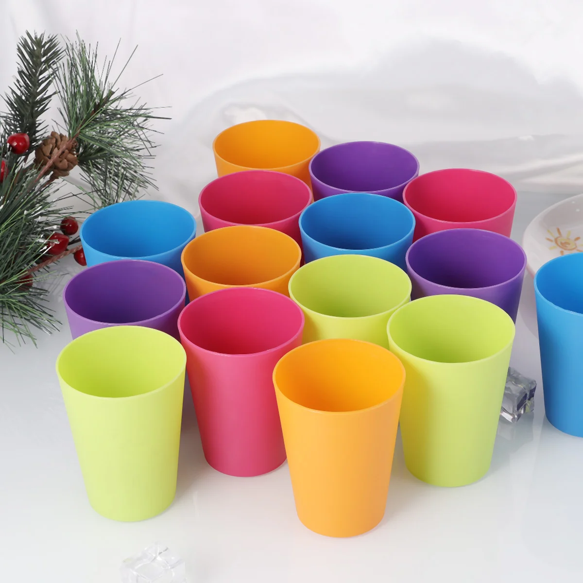 

Cups Plastic Reusable Unbreakable Tumblers Party Water Drinking Colorful Neon Cup Tea Tumbler Glasses Multi Shot Homemug
