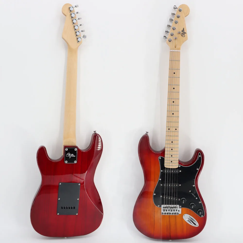 China Factory Black Pickguard Tremolo 22Frets Maple Neck Custom Logo Head Electric Guitar
China Factory Black Pickguard Tremolo 22Frets Maple Neck Custom Logo Head Electric Guitar