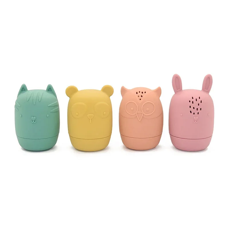 

4pc/set Infants Shower Cartoon Animal Toys Baby Tub Toys Floating Silicone Bath Toys Soft Silicone BPA Free Bath Toy for Kids