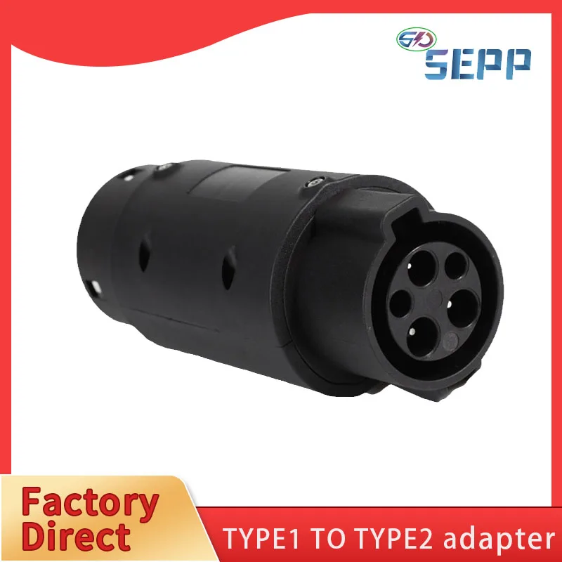 

32A EV Charger Adapter Socket Type1 J1772 to Type2 IEC 62196 EVSE Electric Vehicle Charging Converter Connector Plug