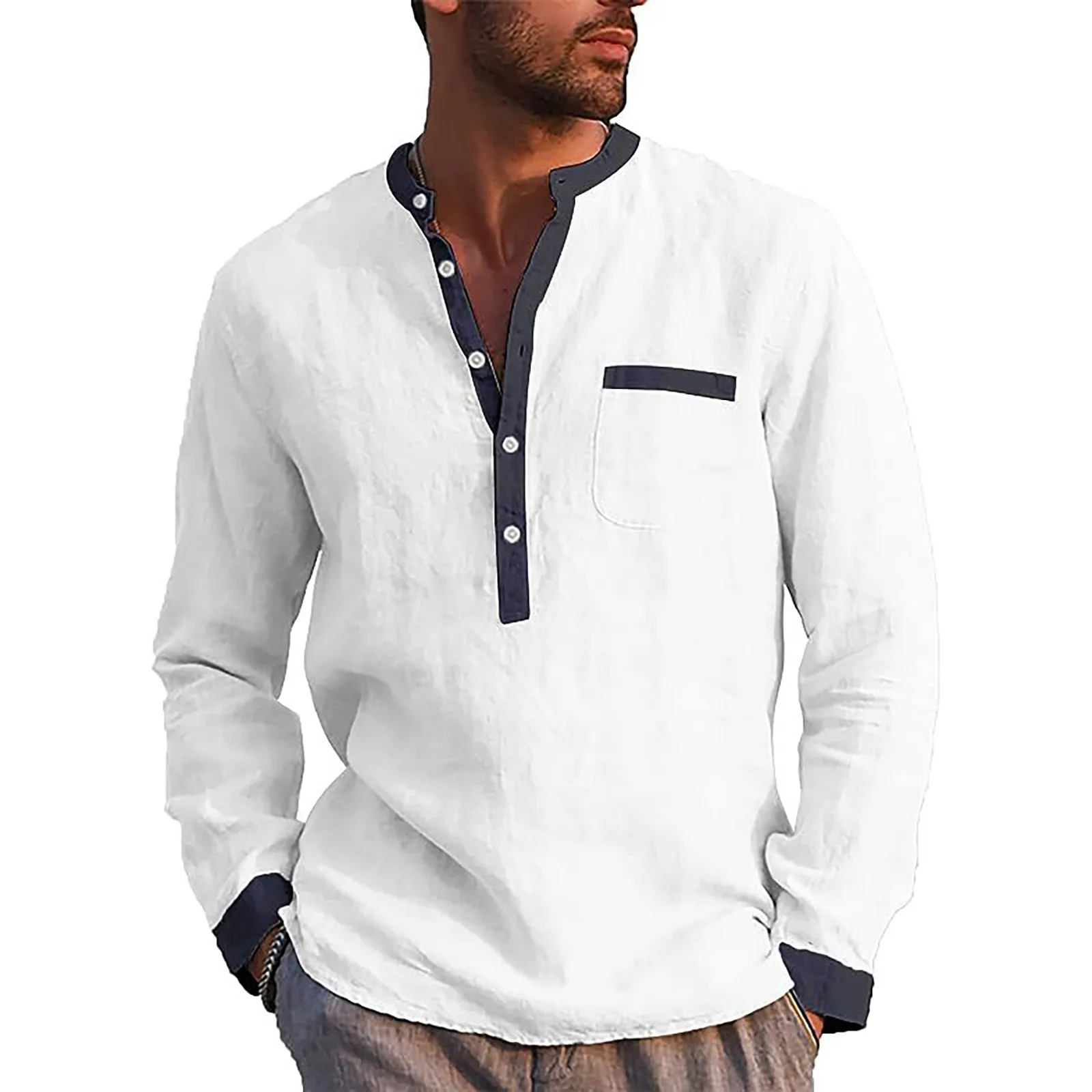 Mens Shirts Loose Tops Solid Color Collar Thin Long Sleeve Shirts Spring Autumn Oversized Shirts Comfortable Elegant Male Shirts
Mens Shirts Loose Tops Solid Color Collar Thin Long Sleeve Shirts Spring Autumn Oversized Shirts Comfortable Elegant Male Shirts