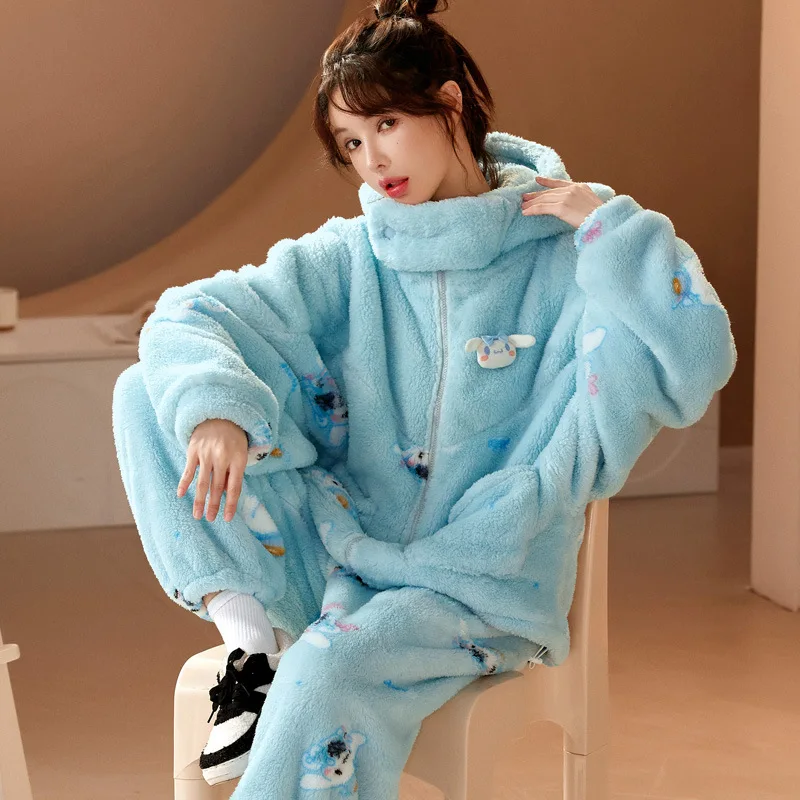 Kawaii Sanrio Cinnamoroll Pajamas Cartoon Anime Cute Winter Styles Plush Thickening Cold Prevention Keep Warm Comfort Toys Set
Kawaii Sanrio Cinnamoroll Pajamas Cartoon Anime Cute Winter Styles Plush Thickening Cold Prevention Keep Warm Comfort Toys Set