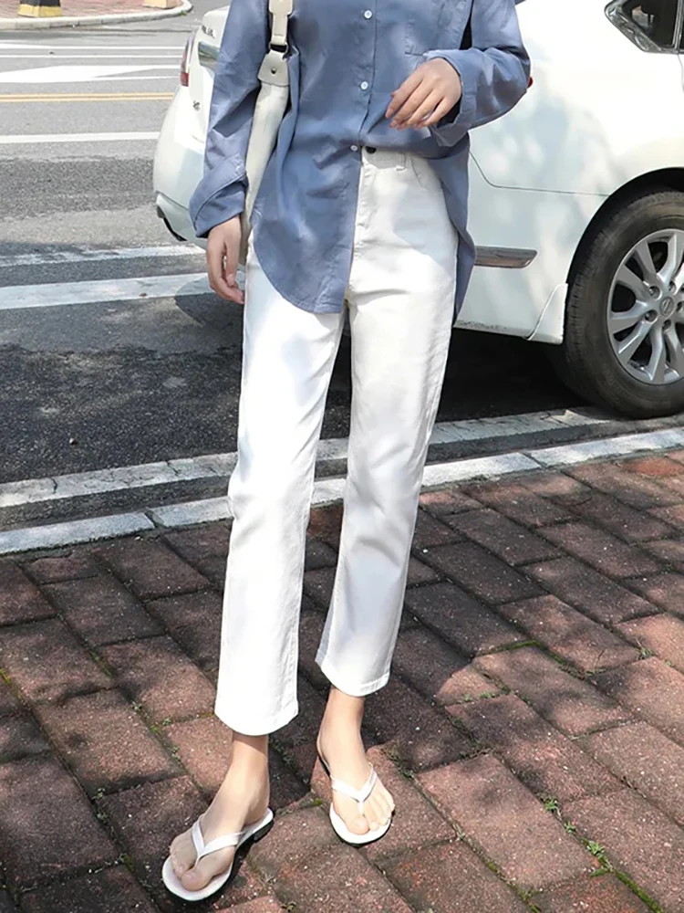 Solid Color High Waist Button Ankle-length Denim Trousers Spring Autumn Thin Loose Straight Leg Jeans 2023 Casual Women Pants
Solid Color High Waist Button Ankle-length Denim Trousers Spring Autumn Thin Loose Straight Leg Jeans 2023 Casual Women Pants