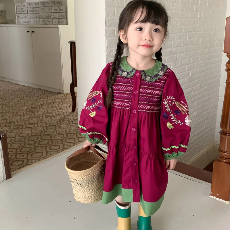 Женская одежда для маленьких девочек, детские весенние платья, платье для девочек с длинными рукавами и вышивкой в стиле ретро
Женская одежда для маленьких девочек, детские весенние платья, платье для девочек с длинными рукавами и вышивкой в стиле ретро