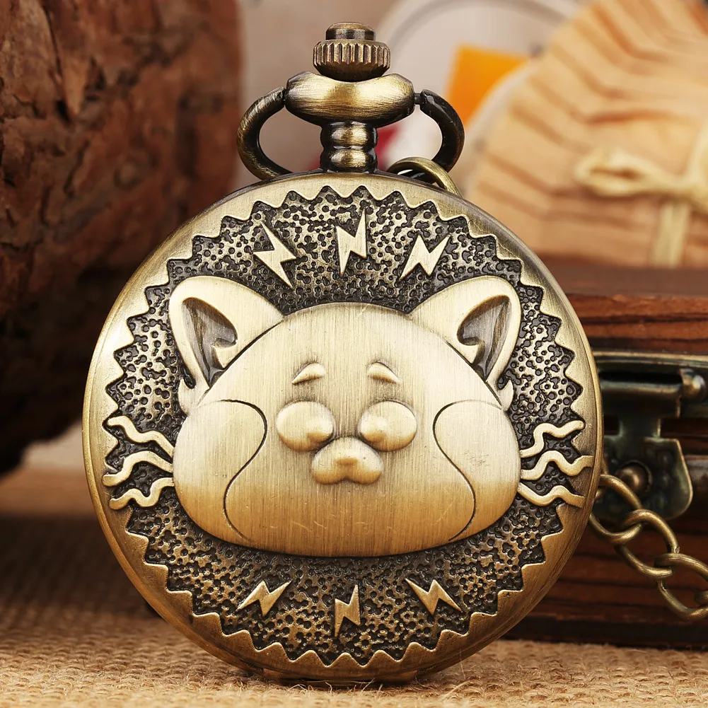 Часы карманные в стиле ретро с изображением головы кошки |