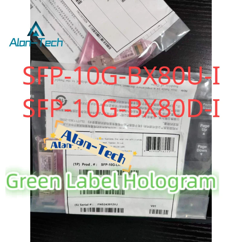 

Green Label Hologram SFP-10G-BX80U-I/SFP-10G-BX80D-I Industrial 10G 80km BiDi SFP+ ZR Module SMF LC Optical Transceiver