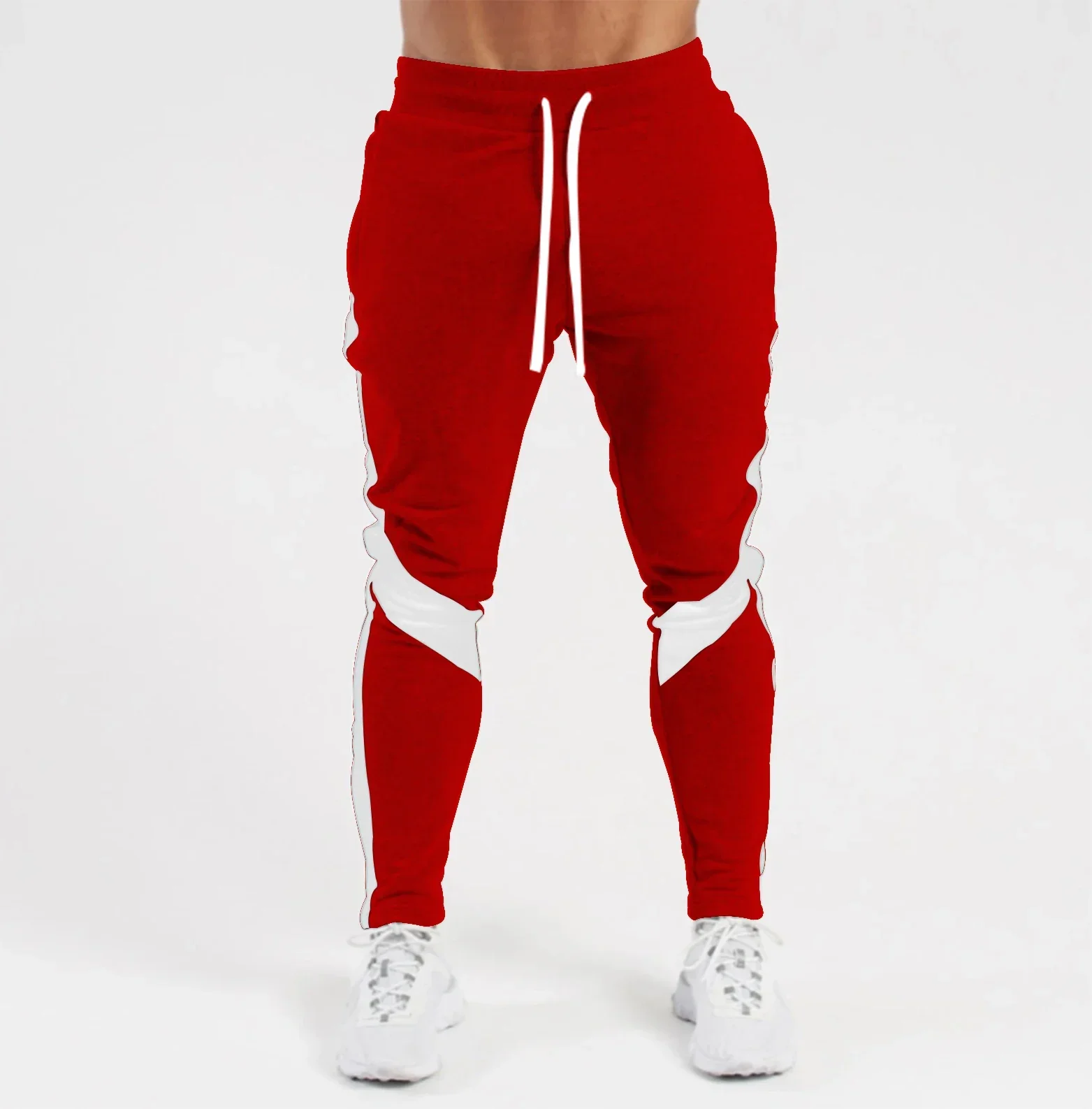 

Mens Sports Joggers Casual Stitching Pants Fitness Men Sportswear Tracksuit Bottoms Skinny Sweatpants Gyms Track Pants