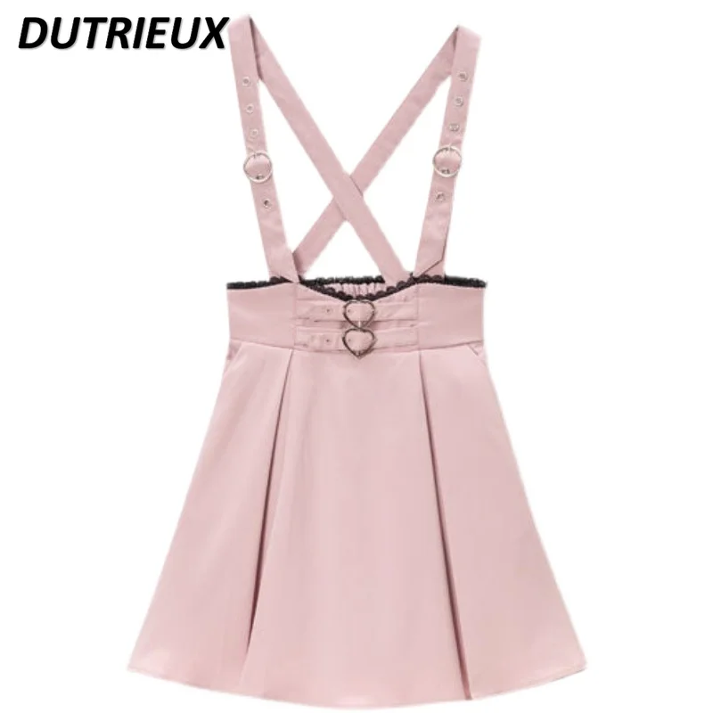 Cute Sweet Girl Pink A- Line Mini Skirt Japanese Lolita Style Summer Short Skirt Buckle Short Strap Skirt for Women
Cute Sweet Girl Pink A- Line Mini Skirt Japanese Lolita Style Summer Short Skirt Buckle Short Strap Skirt for Women