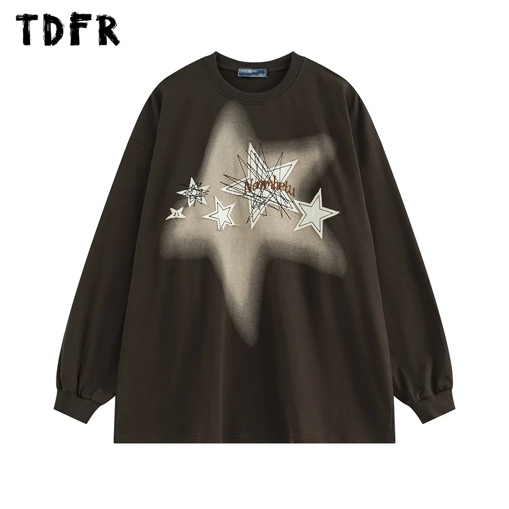Five-pointed Star Patch Long Sleeve T-shirt Mens Autumn Letter Embroidery Retro Casual Loose Crew Neck Raglan Sleeve Tshirt Men
Five-pointed Star Patch Long Sleeve T-shirt Mens Autumn Letter Embroidery Retro Casual Loose Crew Neck Raglan Sleeve Tshirt Men