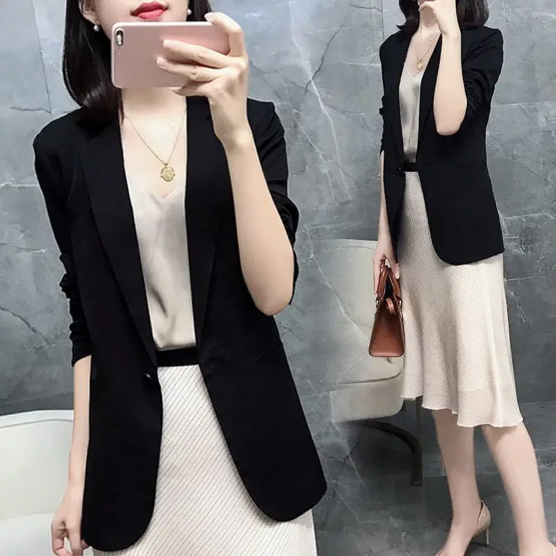 Woman Black Blazer Women Jacket Female Solid Color Slim Long-sleeve Short Women Suit Jacket Outerwear Ladies Casual Blazer G367
Woman Black Blazer Women Jacket Female Solid Color Slim Long-sleeve Short Women Suit Jacket Outerwear Ladies Casual Blazer G367