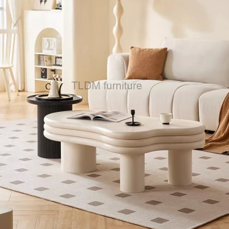 

Waterproof White Coffee Table Wooden Minimalist Designer Italian Coffee Tables Unique Sofa Side Mesas Bajas Home Decorations