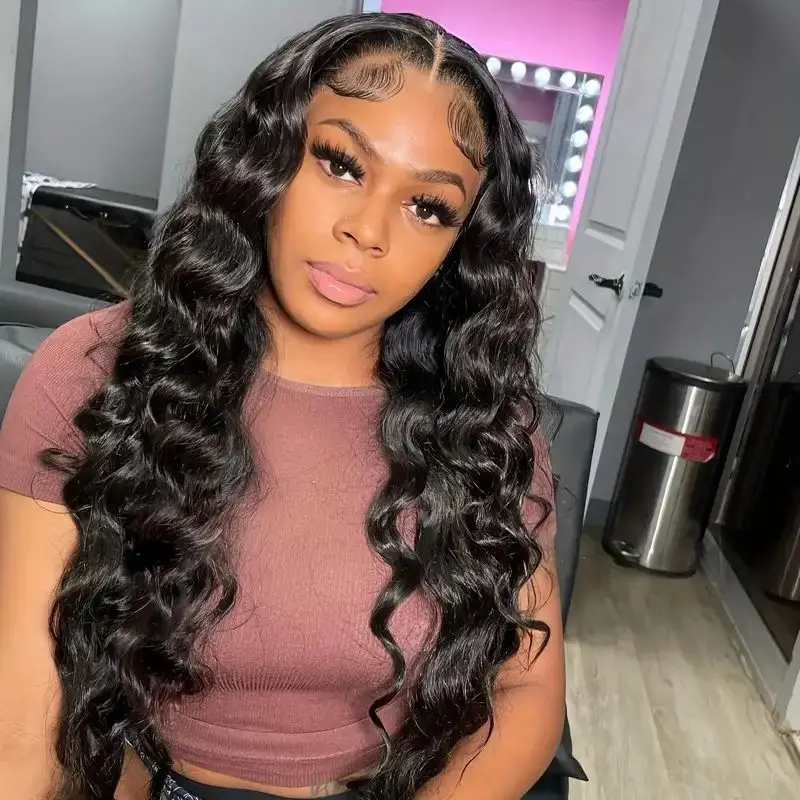

360 Loose Deep 150% Glueless Lace frontal Wigs Lace Closure Human Hair Wig for Women 180% Density Free Part Pre Plucked Glue