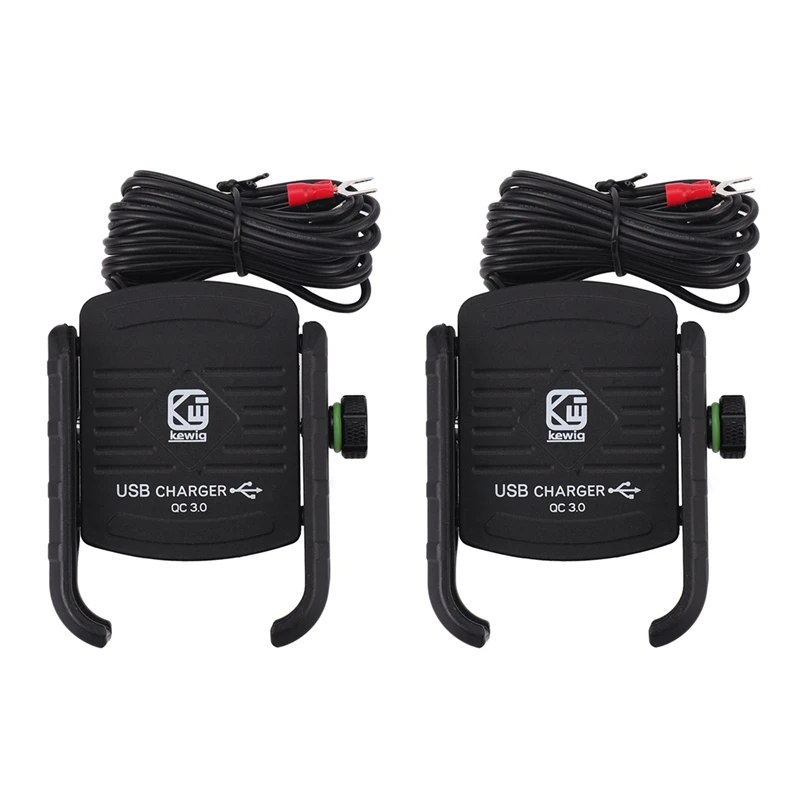 2X Kewiq QC3.0 USB Fast Charging Aluminium Alloy Motorcycle Phone Holder With USB Charger 360 Degree Rotate Holder Mount
2X Kewiq QC3.0 USB Fast Charging Aluminium Alloy Motorcycle Phone Holder With USB Charger 360 Degree Rotate Holder Mount