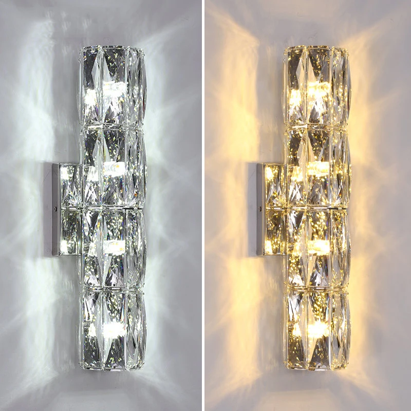 

Modern LED Luxury Crystal Wall Lights Gold Chrome Home Indoor Wall Lamps Living Room Bedroom TV Background Decor Wall Sconces