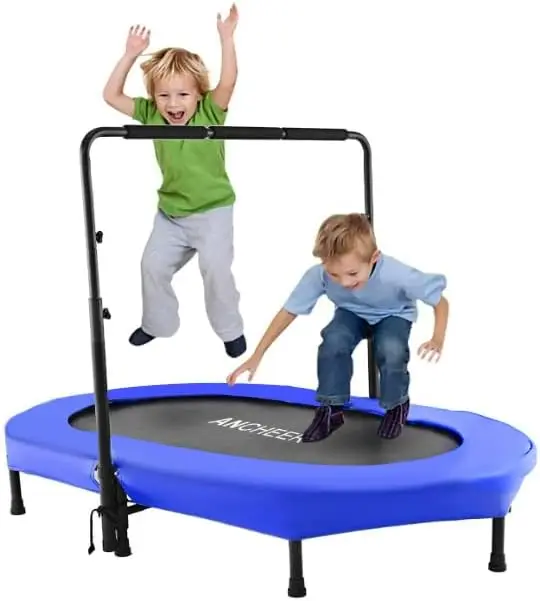 Trampoline, Mini Rebounder Trampoline with Adjustable Handle, Exercise Trampoline for Indoor/Garden/Workout Cardio, Parent-Child
Trampoline, Mini Rebounder Trampoline with Adjustable Handle, Exercise Trampoline for Indoor/Garden/Workout Cardio, Parent-Child