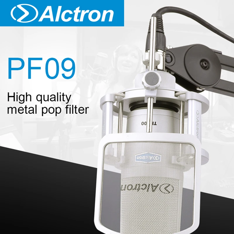 Alctron PF09 Metal Mesh Pop Filter Intended to Attach to Condenser Microphone Silver Microphone Windscreen Cover Shield Mask 
Alctron PF09 Metal Mesh Pop Filter Intended to Attach to Condenser Microphone Silver Microphone Windscreen Cover Shield Mask