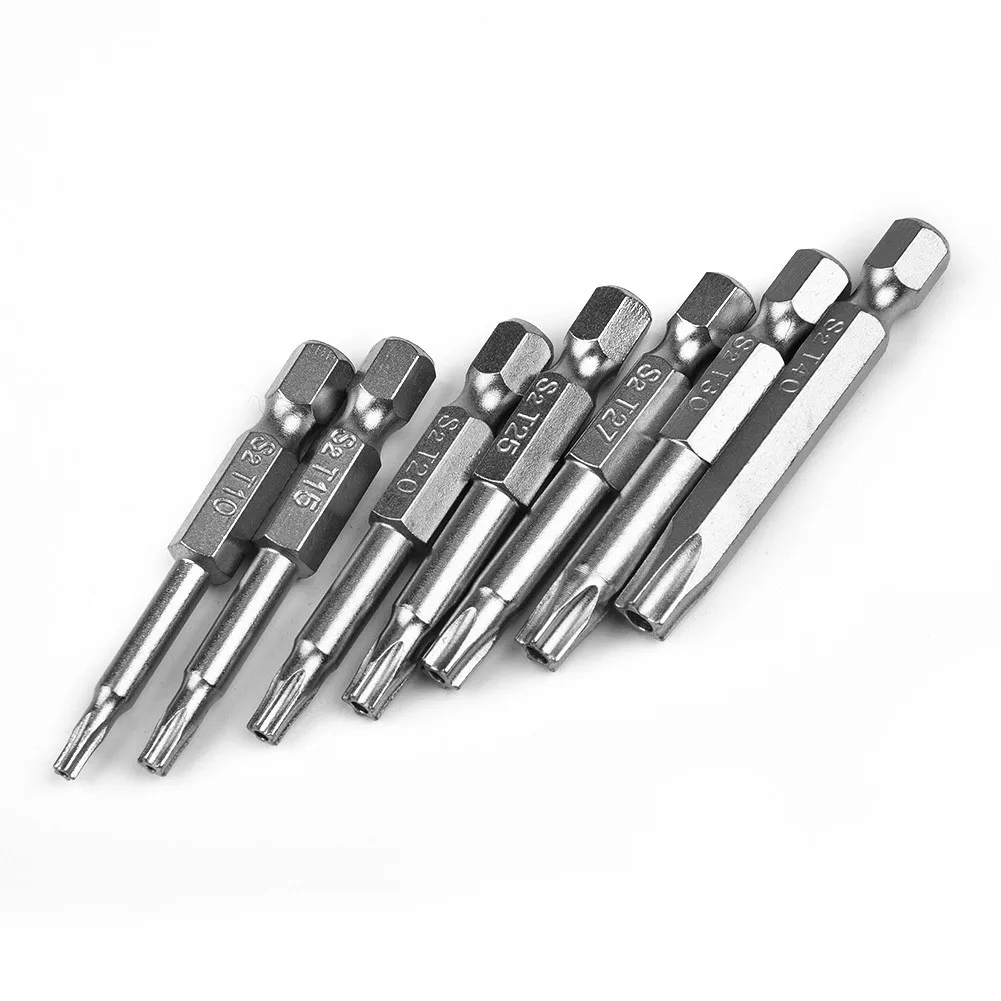 7 Pcs Screwdriver Bit 50mm 1/4" Hex Shank Five-Point Magnetic Torx Screwdriver Bits T10/T15/T20/T25/T27/T30/T40 Hand Tools
7 Pcs Screwdriver Bit 50mm 1/4" Hex Shank Five-Point Magnetic Torx Screwdriver Bits T10/T15/T20/T25/T27/T30/T40 Hand Tools