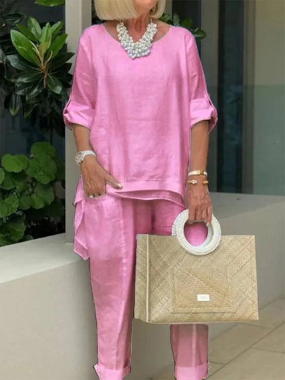Long Pant Casual Suits Female New Elegant Fashion Lady Clothes 2023 Summer Linen Oversize Women's Suit Black O-neck Top Pockets
Long Pant Casual Suits Female New Elegant Fashion Lady Clothes 2023 Summer Linen Oversize Women's Suit Black O-neck Top Pockets