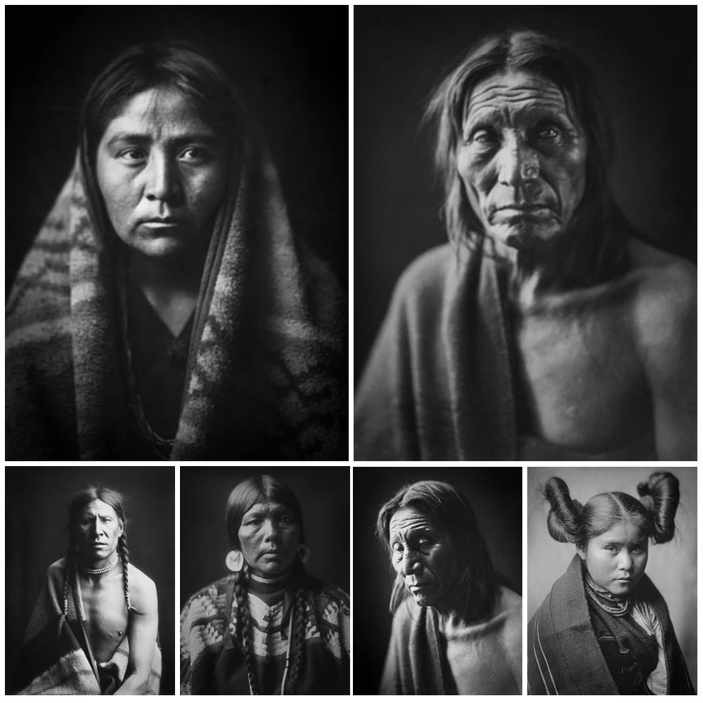 

Abstract Indians Portrait Tribe Posters Prints Wall Art Canvas Painting Home Decor Wall Pictures For Living Room Unframed