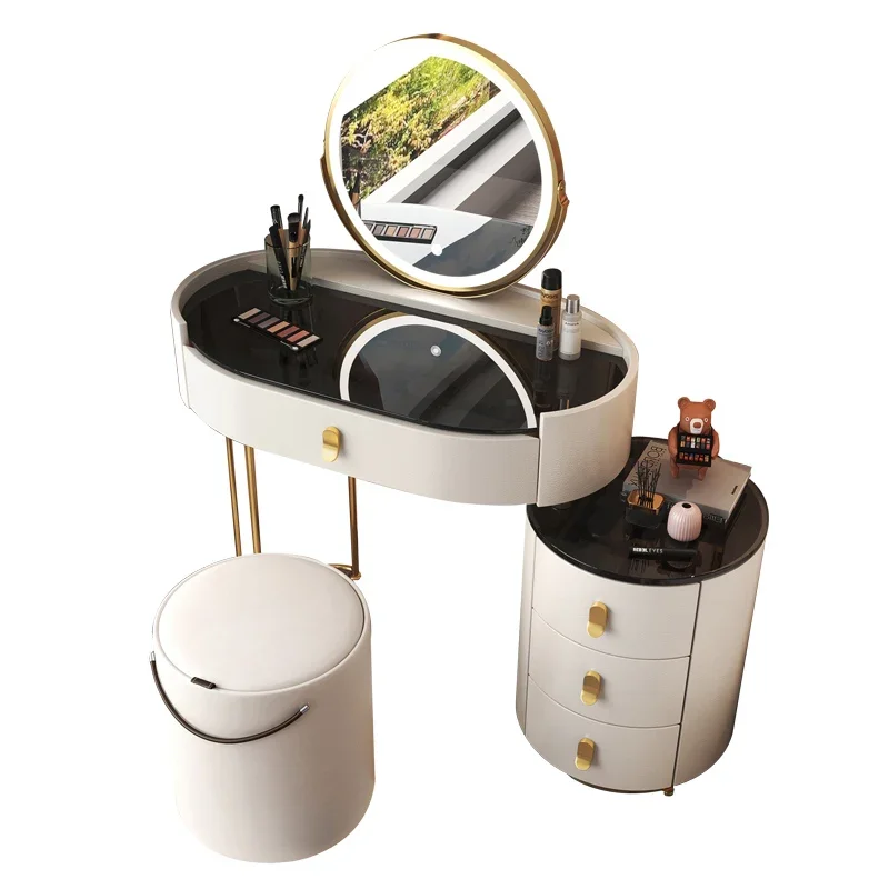 

Светодиодный контейнер, туалетный столик, зеркало, стул, выдвижной ящик, роскошный скандинавский туалетный столик, лампочка для спальни, настенная мебель
