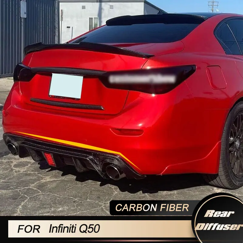 Автомобильный задний бампер, диффузор, спойлер для Infiniti Q50 2014-2017, гоночный задний диффузор, передник для губ с реальным углеродным волокном
Автомобильный задний бампер, диффузор, спойлер для Infiniti Q50 2014-2017, гоночный задний диффузор, передник для губ с реальным углеродным волокном