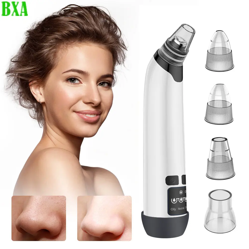 

New Nose Blackhead Remover Facial Cleaner Deep Pore Acne Pimple Removal Vacuum Suction Diamond T Zone Beauty Tool USB