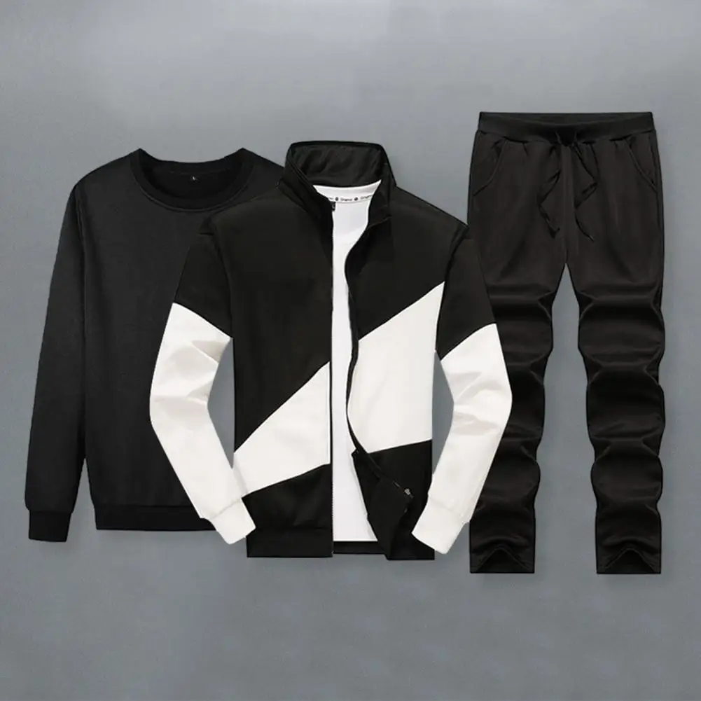 Casual Men Sports Suit Polyester Men Sports Suit Men's 3-piece Sweat Suit Breathable Sportswear Kit with Contrast Color Jacket O
Casual Men Sports Suit Polyester Men Sports Suit Men's 3-piece Sweat Suit Breathable Sportswear Kit with Contrast Color Jacket O