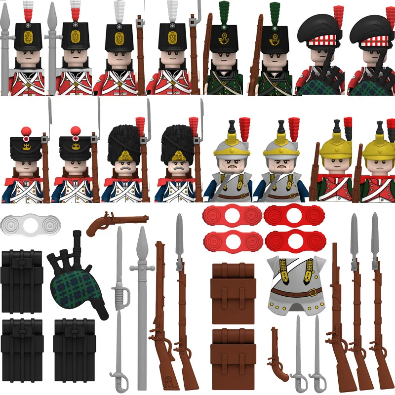 Napoleonic Wars British Army French Building Blocks Figure Soldiers Accessories Guns Backpack Sword Military Weapons Bricks D377
Napoleonic Wars British Army French Building Blocks Figure Soldiers Accessories Guns Backpack Sword Military Weapons Bricks D377