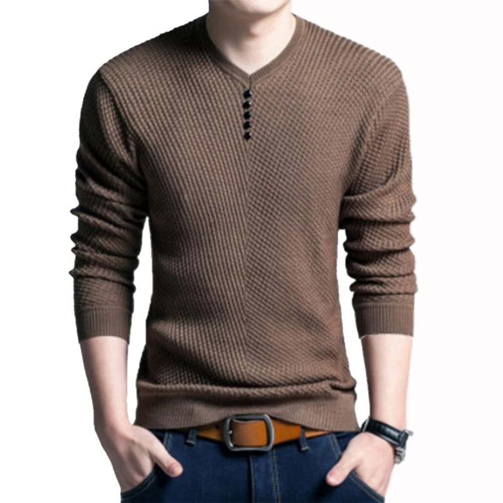 Casual Winter Sweater Solid Color Button V Neck Long Sleeve Jumper New Knit Pullover Tops Sweaters Male Clothing For Men
Casual Winter Sweater Solid Color Button V Neck Long Sleeve Jumper New Knit Pullover Tops Sweaters Male Clothing For Men