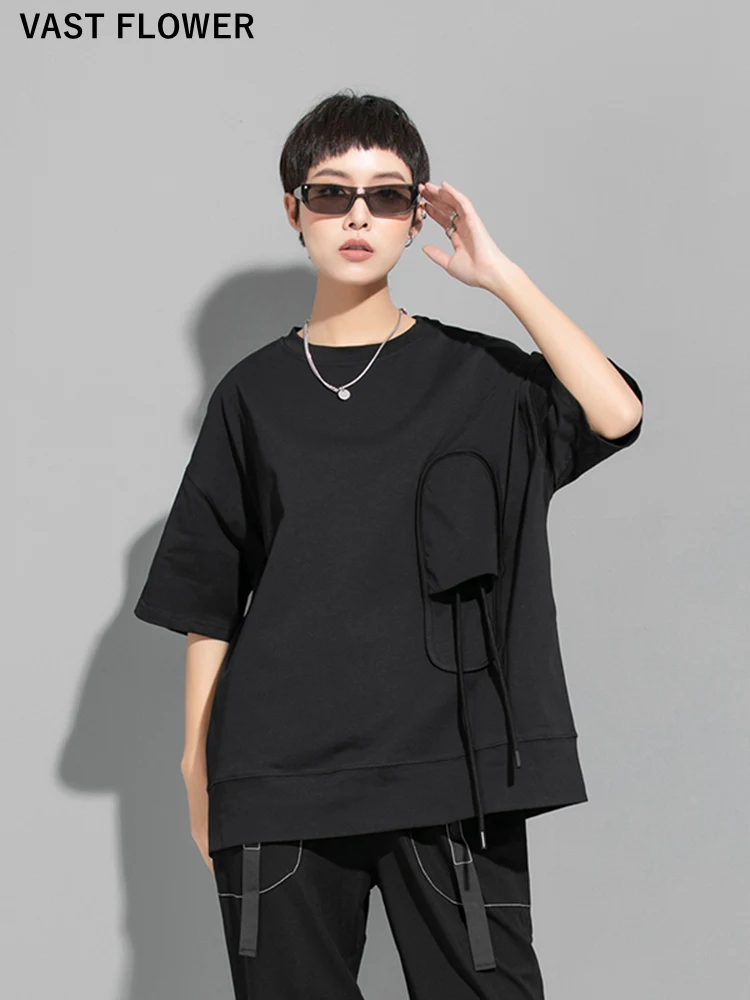 Women Black Drawstring Pocket Oversized T-shirt New Short Sleeve Loose Casual Vintage T Shirt Top Fashion Clothes Summer 2022
Women Black Drawstring Pocket Oversized T-shirt New Short Sleeve Loose Casual Vintage T Shirt Top Fashion Clothes Summer 2022