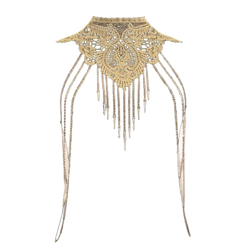 Layered Necklace Golden Color Shinning Body Chains with Long Tassels Body Jewelry Accessories for Woman and Girls 57BD
Layered Necklace Golden Color Shinning Body Chains with Long Tassels Body Jewelry Accessories for Woman and Girls 57BD