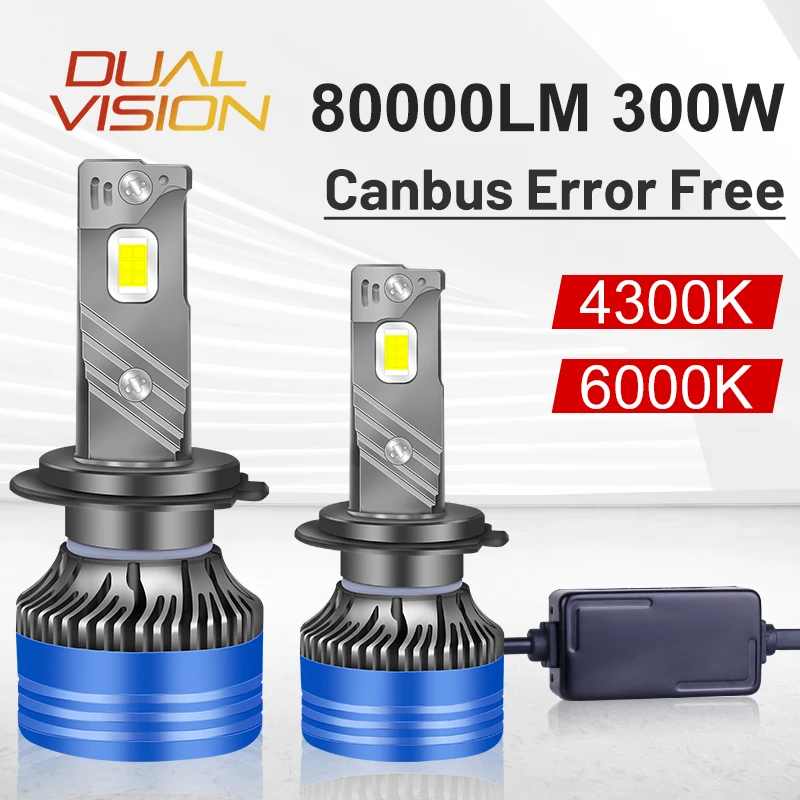 

H11 LED K4C K4S 80000LM 300W Car Headlight 4300K 6000K LED H7 H4 H1 H8 H9 9005 HB3 9006 HB4 9012 HIR2 Canbus No Error For Lenses