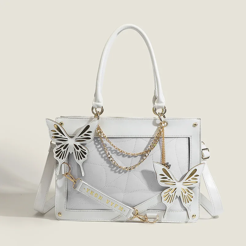 

Модные сумки Y2k, роскошная сумка через плечо для женщин, дизайнерская вместительная Повседневная сумка на плечо с цепочкой-бабочкой, новинка 2024