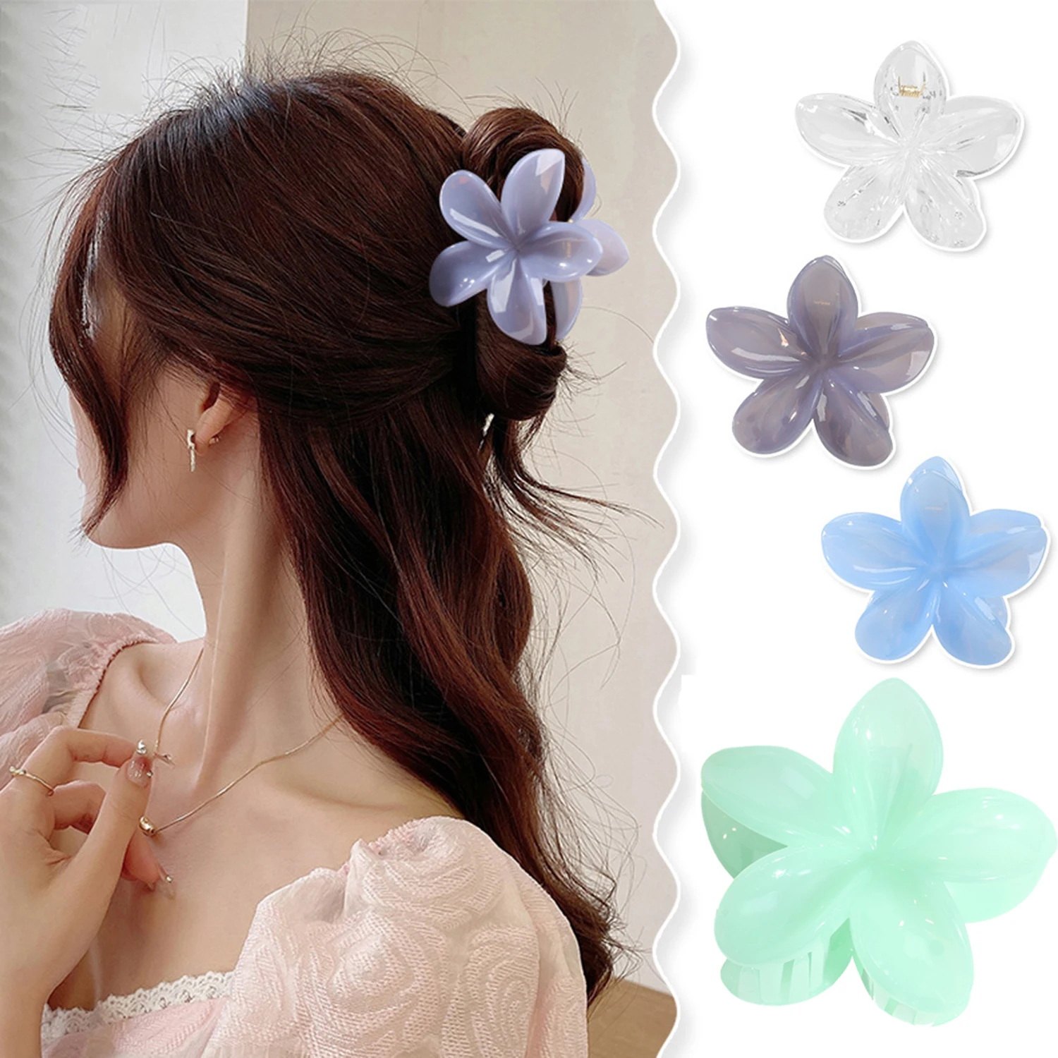 Flower Hair Claws Sweet Japan Style Jelly Color Plastic Ponytail Holder Hair Clips For Women Girls Makeup Bath Hair Accessories
Flower Hair Claws Sweet Japan Style Jelly Color Plastic Ponytail Holder Hair Clips For Women Girls Makeup Bath Hair Accessories
