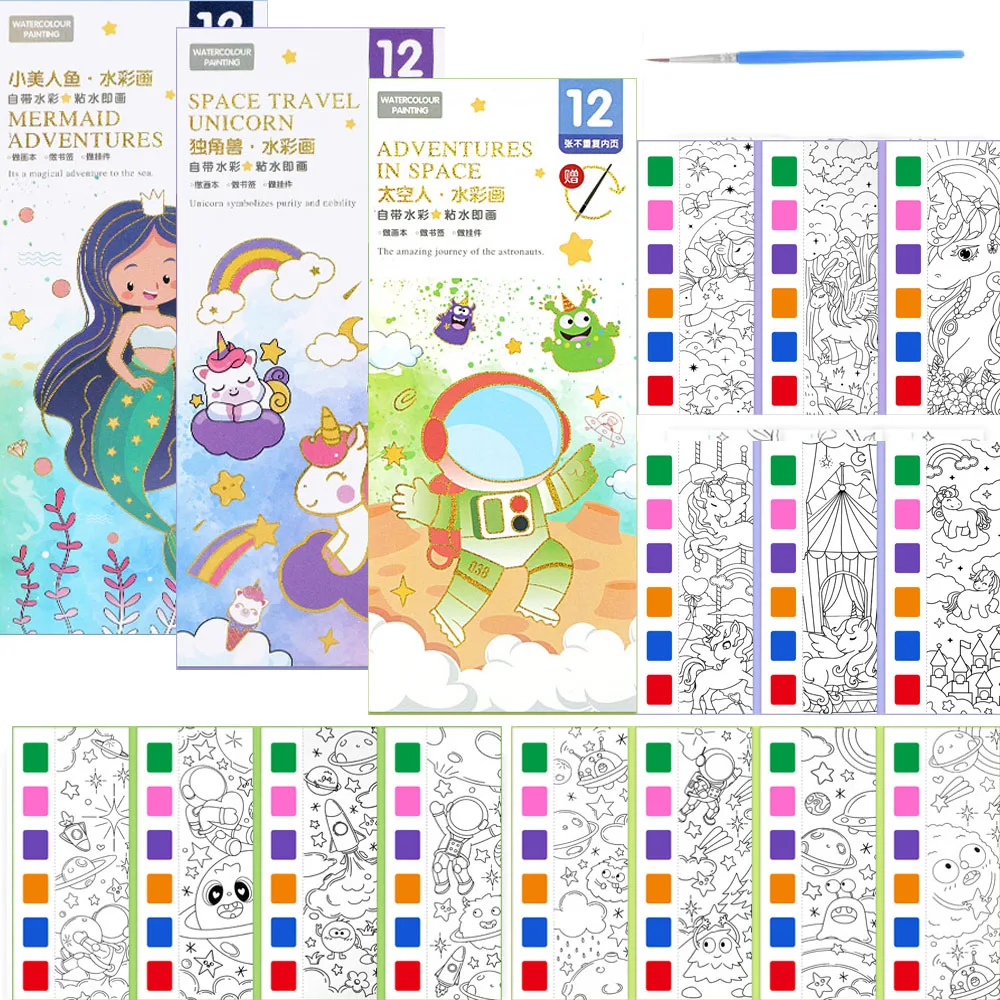 12 Sheets Water Colouring Books for Children Pocket Magic Water Color Book with Brush Pen 3+ Year Early Education Draw Notebook
12 Sheets Water Colouring Books for Children Pocket Magic Water Color Book with Brush Pen 3+ Year Early Education Draw Notebook