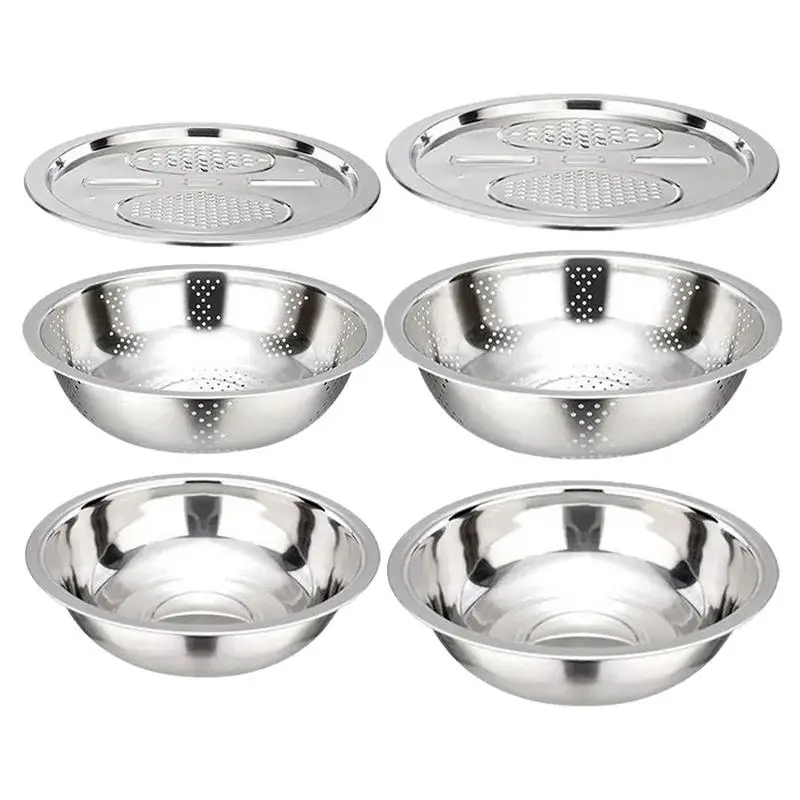 Vegetable Stainless Steel Basin Versatile Slicing And Draining Bowl Set Home Utility Gadgets For Carrot White Radish Potatoes
Vegetable Stainless Steel Basin Versatile Slicing And Draining Bowl Set Home Utility Gadgets For Carrot White Radish Potatoes
