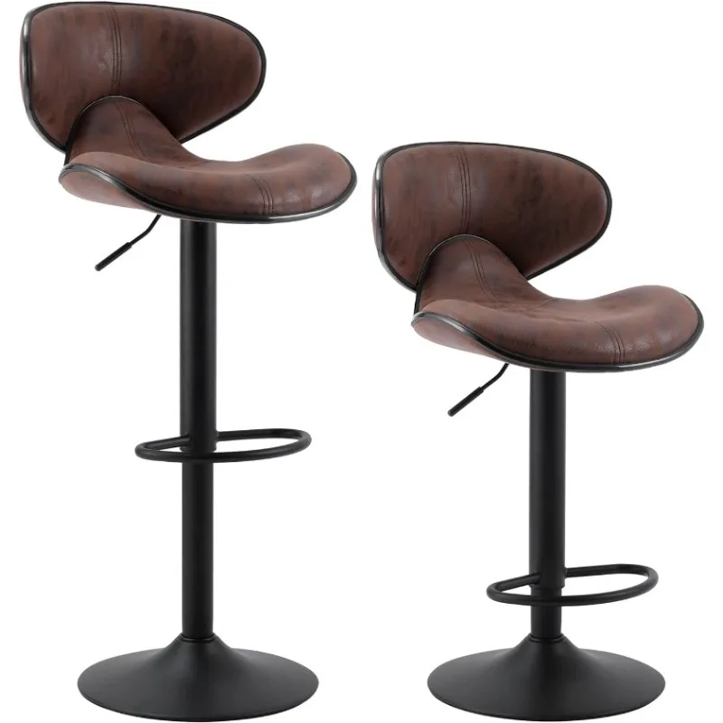 

Height Bar Stools Set of 2, Swivel Tall Kitchen Counter Island Dining Chair with Backs, 24” Armless Modern Bar Stool Chairs