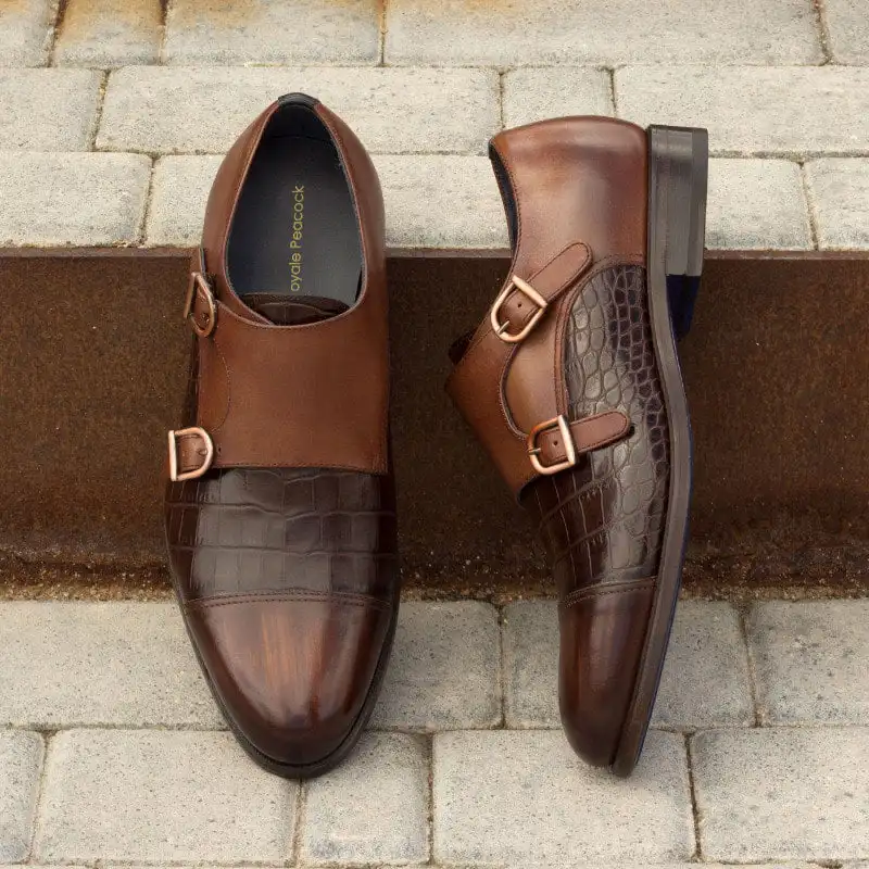 Monk Shoes Men Shoes PU Colorblock Classic Business Casual Party Retro Crocodile Pattern Double Buckle Fashion Dress Shoes CP093
Monk Shoes Men Shoes PU Colorblock Classic Business Casual Party Retro Crocodile Pattern Double Buckle Fashion Dress Shoes CP093