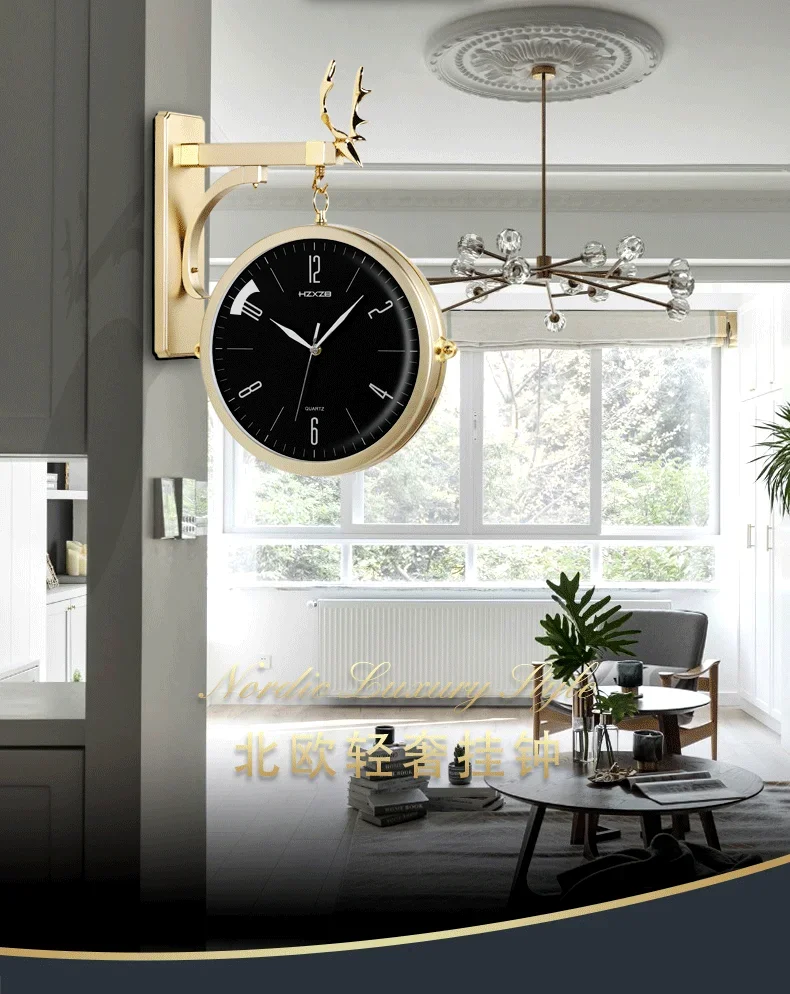Home Decor Double Sided Round Wall Mount Station Clocks Watchs Double Face Wall Clock Vintage Retro Metal Frame Glass Dial Cover
Home Decor Double Sided Round Wall Mount Station Clocks Watchs Double Face Wall Clock Vintage Retro Metal Frame Glass Dial Cover